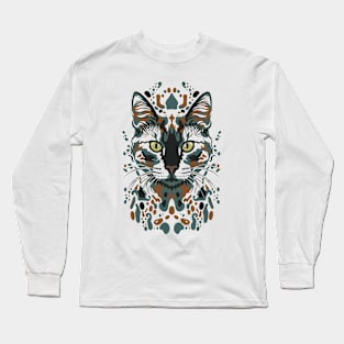 Cute Cat Illusion Design, Funny Cat Lover Gift Idea Long Sleeve T-Shirt